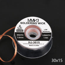 Load image into Gallery viewer, 1/1.5/2.5/3/3.5mm Width 1.5M Length Desoldering Braid Welding Solder Remover Wick Wire Tin Sucker Cable Lead Cord Flux Repair Tool
