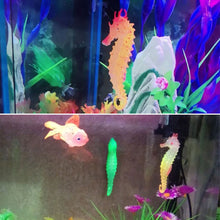 Load image into Gallery viewer, Silicone Artificial Luminous Glowing Effect Sea Horse Fish Tank Simulation Jellyfish Hippocampus Ornament Decoration Landscape
