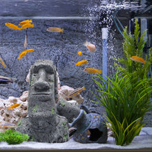 Load image into Gallery viewer, Easter Island Stone Statue Resin Ornament Fish Tank Aquarium Decoration Gnome Terrarium Reptile Tank Artificial Stone Home Decor
