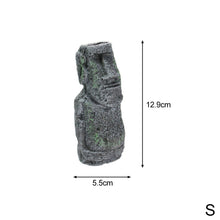 Load image into Gallery viewer, Easter Island Stone Statue Resin Ornament Fish Tank Aquarium Decoration Gnome Terrarium Reptile Tank Artificial Stone Home Decor
