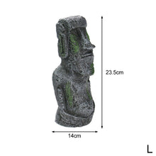 Load image into Gallery viewer, Easter Island Stone Statue Resin Ornament Fish Tank Aquarium Decoration Gnome Terrarium Reptile Tank Artificial Stone Home Decor
