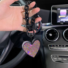 Load image into Gallery viewer, Diamond-encrusted Love Car Key Chain Pendant Microfiber Leather Keychain Bling Auto Styling Car Accessories
