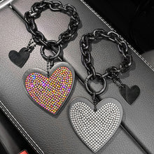 Load image into Gallery viewer, Diamond-encrusted Love Car Key Chain Pendant Microfiber Leather Keychain Bling Auto Styling Car Accessories
