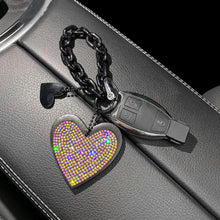 Load image into Gallery viewer, Diamond-encrusted Love Car Key Chain Pendant Microfiber Leather Keychain Bling Auto Styling Car Accessories
