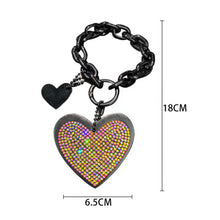 Load image into Gallery viewer, Diamond-encrusted Love Car Key Chain Pendant Microfiber Leather Keychain Bling Auto Styling Car Accessories
