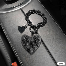 Load image into Gallery viewer, Diamond-encrusted Love Car Key Chain Pendant Microfiber Leather Keychain Bling Auto Styling Car Accessories
