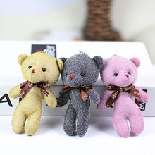 Load image into Gallery viewer, 1pc 12CM Teddy Bear Plush Toy with Ribbon Bow Siamese Bears Toys Key Chain Pendant Gifts for Children Kids Toy Wedding Gifts

