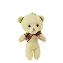 Load image into Gallery viewer, 1pc 12CM Teddy Bear Plush Toy with Ribbon Bow Siamese Bears Toys Key Chain Pendant Gifts for Children Kids Toy Wedding Gifts
