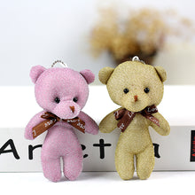 Load image into Gallery viewer, 1pc 12CM Teddy Bear Plush Toy with Ribbon Bow Siamese Bears Toys Key Chain Pendant Gifts for Children Kids Toy Wedding Gifts
