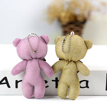 Load image into Gallery viewer, 1pc 12CM Teddy Bear Plush Toy with Ribbon Bow Siamese Bears Toys Key Chain Pendant Gifts for Children Kids Toy Wedding Gifts
