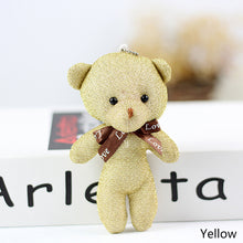 Load image into Gallery viewer, 1pc 12CM Teddy Bear Plush Toy with Ribbon Bow Siamese Bears Toys Key Chain Pendant Gifts for Children Kids Toy Wedding Gifts
