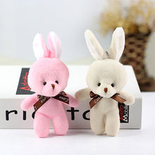 Load image into Gallery viewer, 1pc 16CM Plush Toy Rabbit with Ribbon Bow Siamese Rabbits Toys Key Chain Pendant Gifts for Children Kids Toy Wedding Gifts
