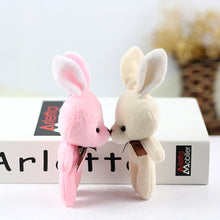 Load image into Gallery viewer, 1pc 16CM Plush Toy Rabbit with Ribbon Bow Siamese Rabbits Toys Key Chain Pendant Gifts for Children Kids Toy Wedding Gifts
