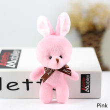 Load image into Gallery viewer, 1pc 16CM Plush Toy Rabbit with Ribbon Bow Siamese Rabbits Toys Key Chain Pendant Gifts for Children Kids Toy Wedding Gifts

