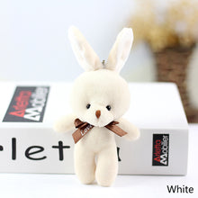 Load image into Gallery viewer, 1pc 16CM Plush Toy Rabbit with Ribbon Bow Siamese Rabbits Toys Key Chain Pendant Gifts for Children Kids Toy Wedding Gifts

