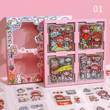 Load image into Gallery viewer, 100PCS Korean Style PVC Personality Hand Account Cute Cartoon Laser Waterproof Stickers DIY Material Girls Children's Toys Kawaii Gift
