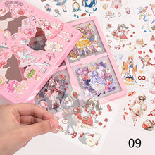 Load image into Gallery viewer, 100PCS Korean Style PVC Personality Hand Account Cute Cartoon Laser Waterproof Stickers DIY Material Girls Children's Toys Kawaii Gift
