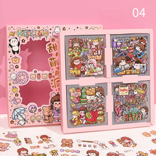 Load image into Gallery viewer, 100PCS Korean Style PVC Personality Hand Account Cute Cartoon Laser Waterproof Stickers DIY Material Girls Children's Toys Kawaii Gift
