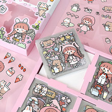 Load image into Gallery viewer, 100PCS Korean Style PVC Personality Hand Account Cute Cartoon Laser Waterproof Stickers DIY Material Girls Children's Toys Kawaii Gift

