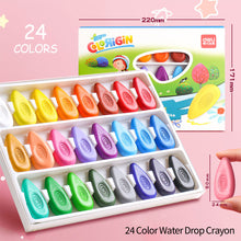 Load image into Gallery viewer, 12/24 Colors/Set Drop Shape Crayons Non Dirty Hand Washable Safe Non-Toxic for kids Baby Toddler Gift Early Education Tools
