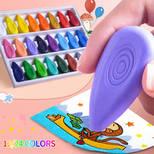Load image into Gallery viewer, 12/24 Colors/Set Drop Shape Crayons Non Dirty Hand Washable Safe Non-Toxic for kids Baby Toddler Gift Early Education Tools
