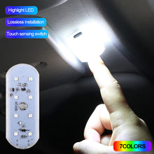 Load image into Gallery viewer, 8LED Car Interior Ambient Mood Light Touch Roof Wireless LED Interior Lighting Reading Ceiling Decoration Magnets Car Lighting
