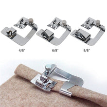 Load image into Gallery viewer, 3Pcs Domestic Foot Presser Household Multifunctional Sewing Machine Accessories Rolled Hem Feet Set 3 Size 4/8" 6/8" 8/8"
