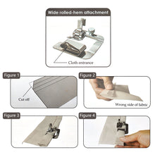 Load image into Gallery viewer, 3Pcs Domestic Foot Presser Household Multifunctional Sewing Machine Accessories Rolled Hem Feet Set 3 Size 4/8" 6/8" 8/8"
