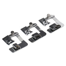 Load image into Gallery viewer, 3Pcs Domestic Foot Presser Household Multifunctional Sewing Machine Accessories Rolled Hem Feet Set 3 Size 4/8" 6/8" 8/8"
