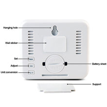 Load image into Gallery viewer, Super Thin LCD Digital Thermometer Hygrometer Clock Indoor Temperature Sensor Humidity Meter Thermometer Gauge Bedside Clock
