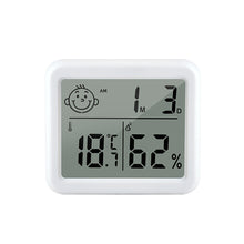 Load image into Gallery viewer, Super Thin LCD Digital Thermometer Hygrometer Clock Indoor Temperature Sensor Humidity Meter Thermometer Gauge Bedside Clock
