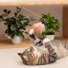 Load image into Gallery viewer, Cat Interactive Toy Funny Feather Teaser Wand Toy with Bell Cat Stick Toy for Kitten Playing Teaser Wand Toy Cat Supplies
