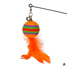 Load image into Gallery viewer, Cat Interactive Toy Funny Feather Ball Teaser Wand Toy with Bell Cat Stick Toy for Kitten Playing Teaser Wand Toy Cat Supplies
