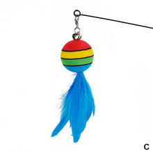 Load image into Gallery viewer, Cat Interactive Toy Funny Feather Ball Teaser Wand Toy with Bell Cat Stick Toy for Kitten Playing Teaser Wand Toy Cat Supplies
