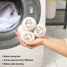 Load image into Gallery viewer, 6pcs 7cm Reusable Wool Dryer Balls Set with Storage Bag Fleece Dry Ball Natural Fabric Softener Reduce Wrinkles Laundry Washing Machine Accessories
