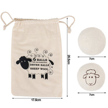 Load image into Gallery viewer, 6pcs 7cm Reusable Wool Dryer Balls Set with Storage Bag Fleece Dry Ball Natural Fabric Softener Reduce Wrinkles Laundry Washing Machine Accessories
