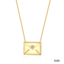 Load image into Gallery viewer, Valentine's Day Gift Custom Couple Necklace Envelope Love Letter Necklace Alloy Lettering Women Pendant Creative Design Gift
