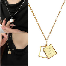 Load image into Gallery viewer, Vintage Photo Frame Engraved Letter Necklace Valentine's Day Couple Necklace Alloy Lettering Women Pendant Creative Gift Accessories
