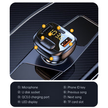 Load image into Gallery viewer, Car Bluetooth 5.1 FM Transmitter Dual USB QC3.0 Fast Charger Wireless Handsfree Audio Receiver MP3 Player Car Kit
