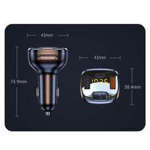 Load image into Gallery viewer, Car Bluetooth 5.1 FM Transmitter Dual USB QC3.0 Fast Charger Wireless Handsfree Audio Receiver MP3 Player Car Kit
