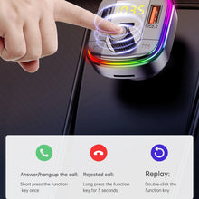 Load image into Gallery viewer, Bluetooth 5.0 FM Car Transmitter Cigarette Lighter Car Bluetooth Adapter PD20W+QC3.0 Audio Music Colorizer Receiver Support

