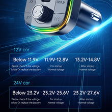 Load image into Gallery viewer, Bluetooth 5.0 FM Car Transmitter Cigarette Lighter Car Bluetooth Adapter PD20W+QC3.0 Audio Music Colorizer Receiver Support
