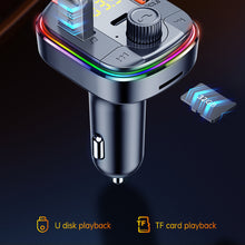 Load image into Gallery viewer, Bluetooth 5.0 FM Car Transmitter Cigarette Lighter Car Bluetooth Adapter PD20W+QC3.0 Audio Music Colorizer Receiver Support
