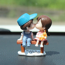 Load image into Gallery viewer, 2Pcs/Set Cute Cartoon Couple with Bench Car Dashboard Doll Balloon Ornament Decoration Auto Interior Accessories for Gift
