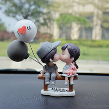 Load image into Gallery viewer, 2Pcs/Set Cute Cartoon Couple with Bench Car Dashboard Doll Balloon Ornament Decoration Auto Interior Accessories for Gift
