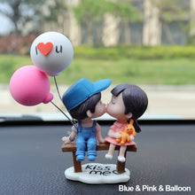 Load image into Gallery viewer, 2Pcs/Set Cute Cartoon Couple with Bench Car Dashboard Doll Balloon Ornament Decoration Auto Interior Accessories for Gift
