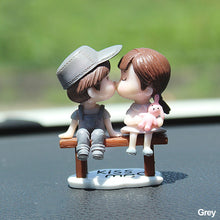 Load image into Gallery viewer, 2Pcs/Set Cute Cartoon Couple with Bench Car Dashboard Doll Balloon Ornament Decoration Auto Interior Accessories for Gift
