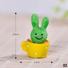 Load image into Gallery viewer, Car Cactus Potted Rabbit Ornaments Auto Center Console Accessories Desktop Dolls Small Cake Baking Resin Decorations Toys
