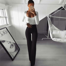 Load image into Gallery viewer, Women's High Waist Leggings Yoga Pants Wide Leg Pants Women Gym Sports Black Flared Pant Plus Size Dance Trousers
