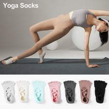 Load image into Gallery viewer, Non-Slip Cross Bandage Yoga Socks Backless Five Toes Pilates Sock Grips Cotton Ballet Dance Fitness Sport Sock Slipper
